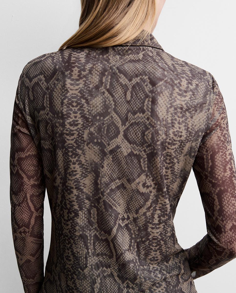 Camisa de mujer tul estampada - Simorra - Verde Verde-5