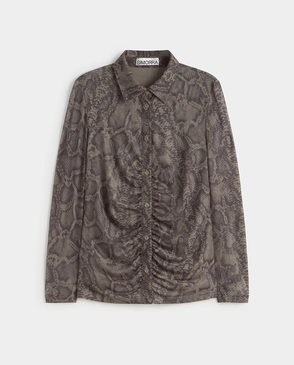 Camisa de mujer tul estampada - Simorra - Verde Verde-6