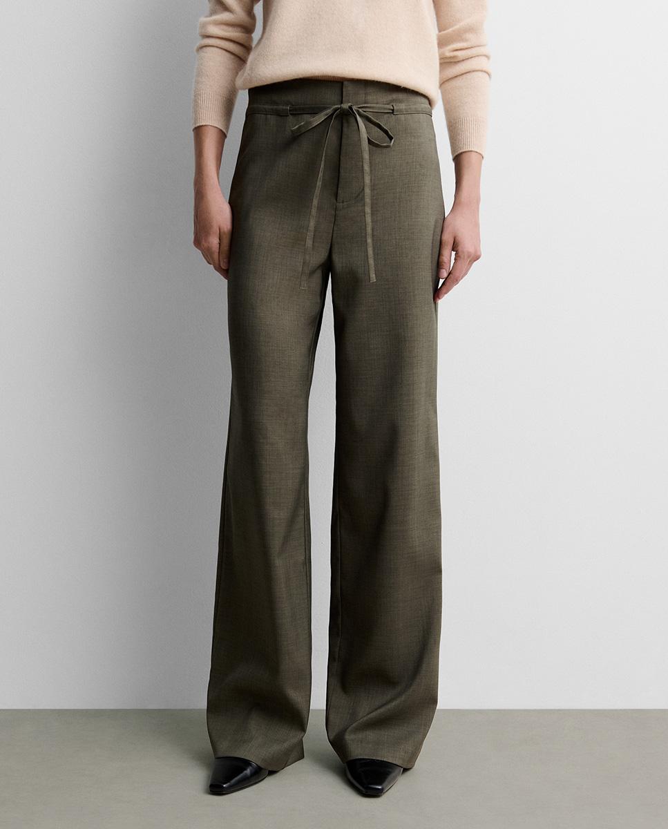 Pantalón de mujer ancho cinturón - Simorra - Verde Verde-2