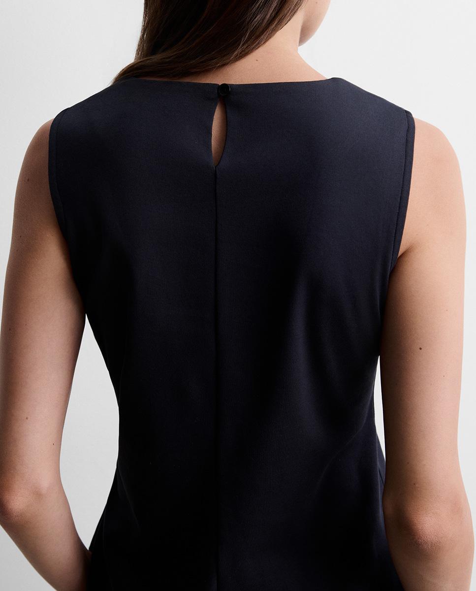 Top de mujer fruncido broche logo - Simorra - Azul Azul-4