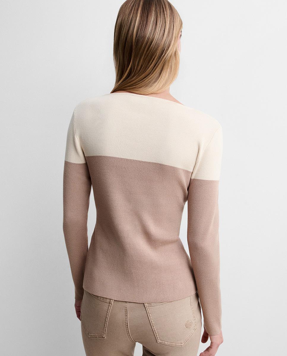 Jersey de mujer punto bicolor - Simorra - Crudo Crudo-5
