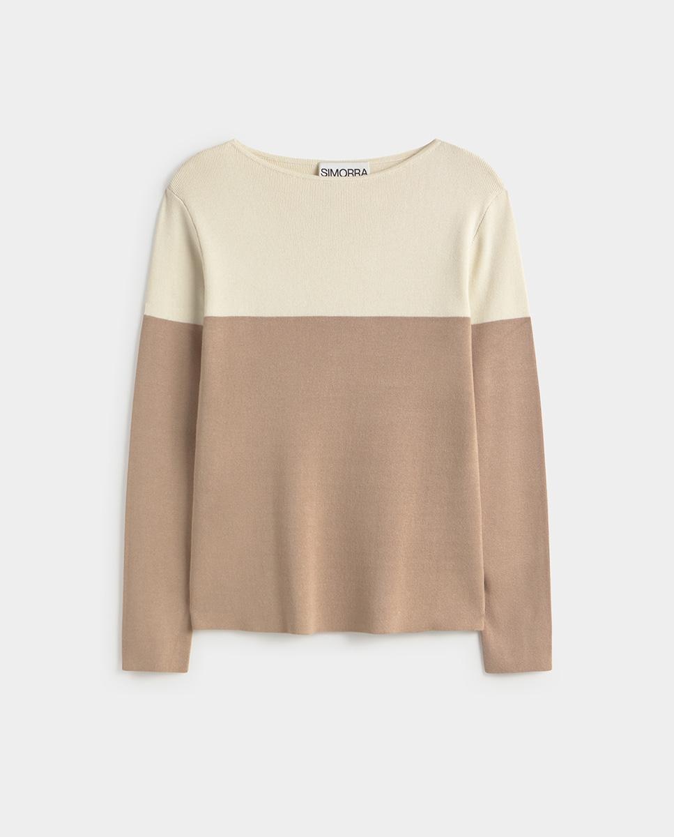 Jersey de mujer punto bicolor - Simorra - Crudo Crudo-6