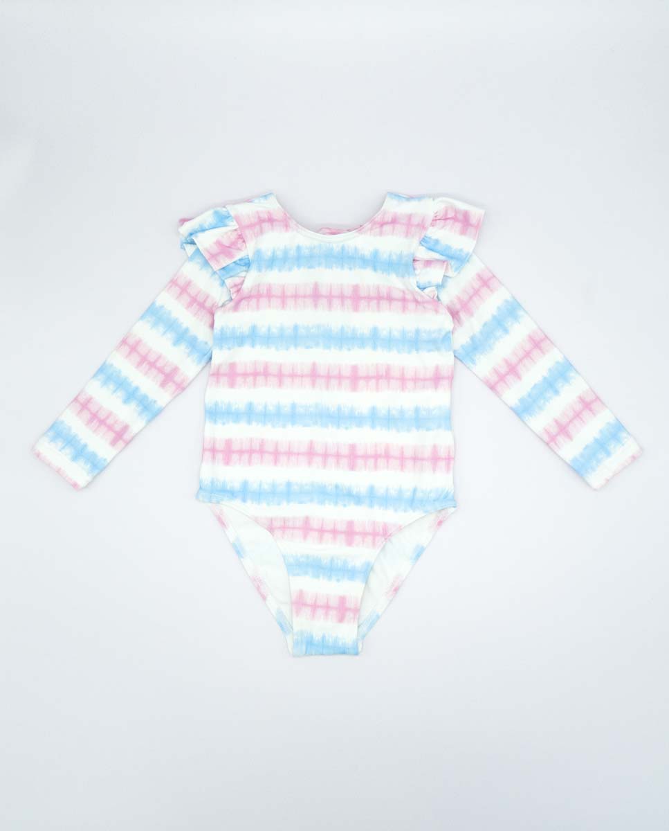 Bañador de bebé niña de manga larga tie dye