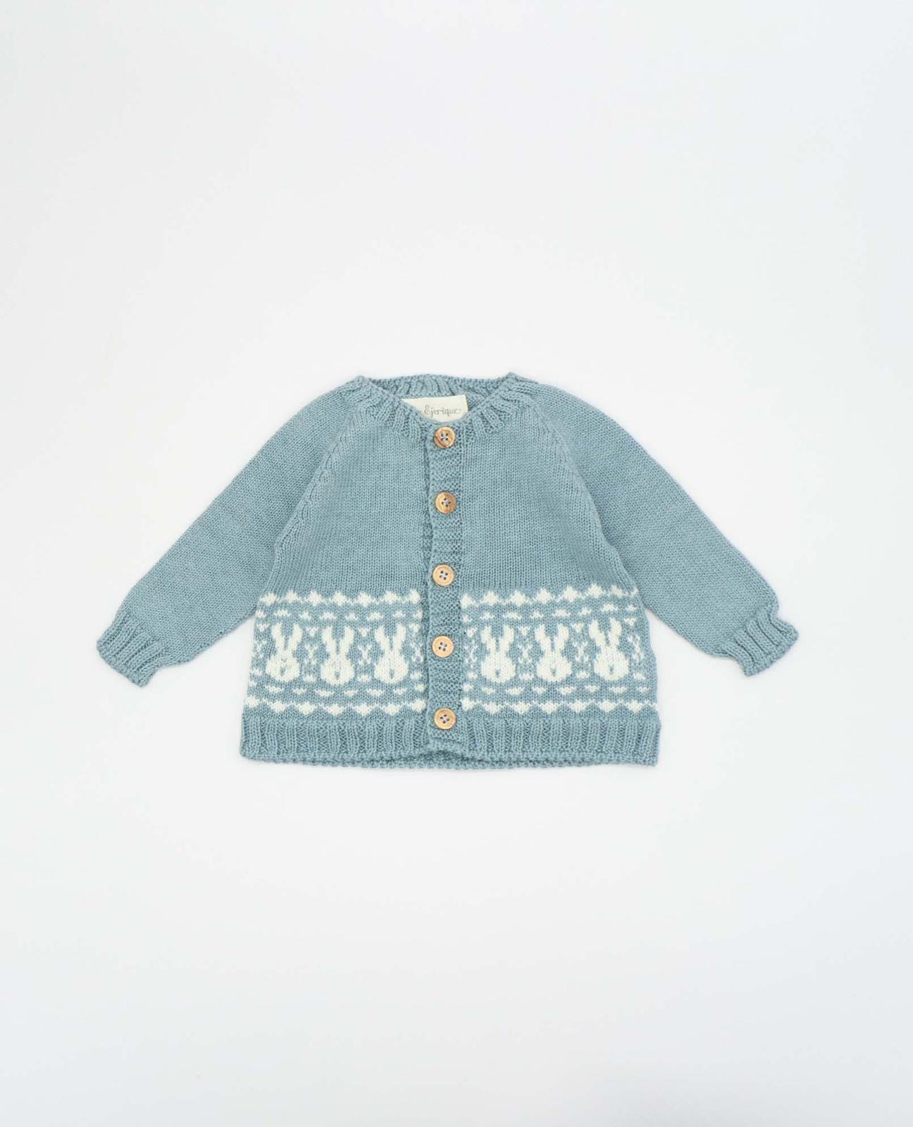 Chaqueta de bebé niño jacquard con cierre de botones