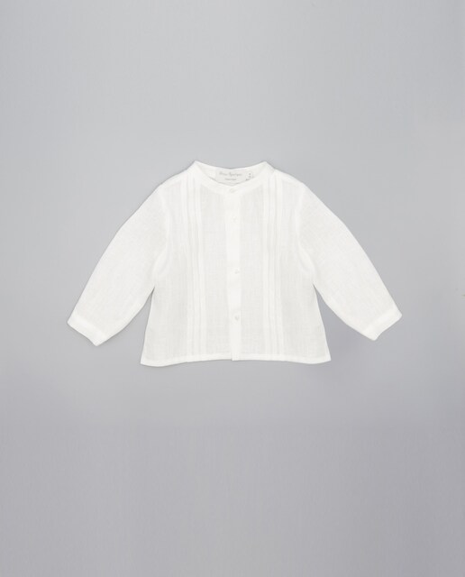 Imagen 0 de Camisa de bebé niño con lorzas y cuello mao
