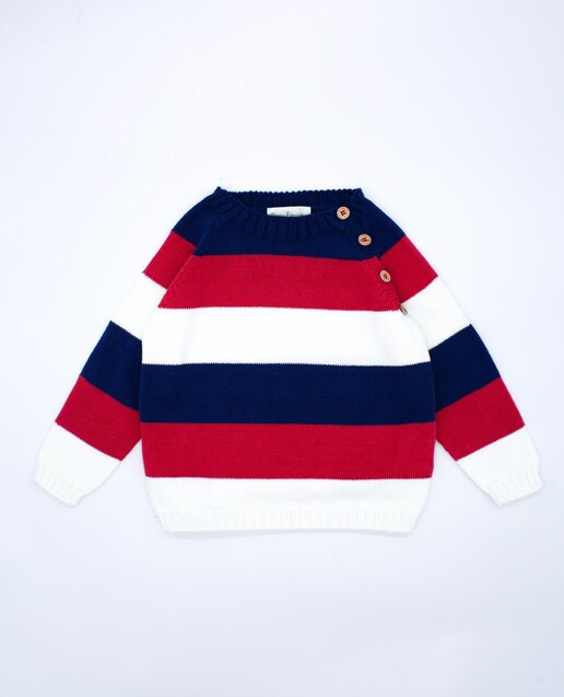 Imagen 0 de Jersey de bebé niño de algodón a rayas