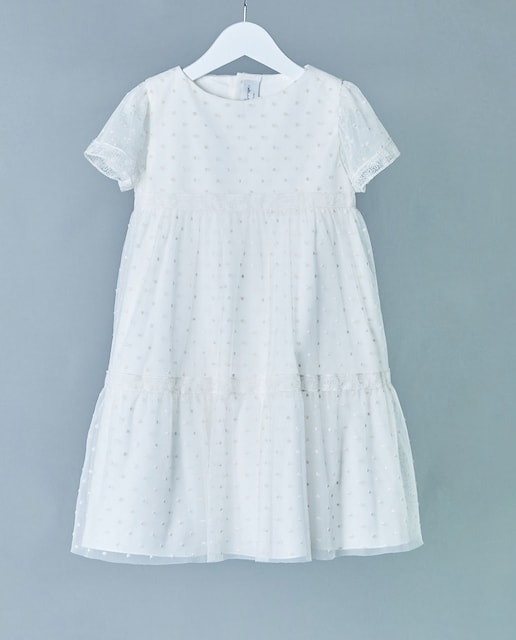Imagen 0 de Vestido de niña de tul bordado plumeti