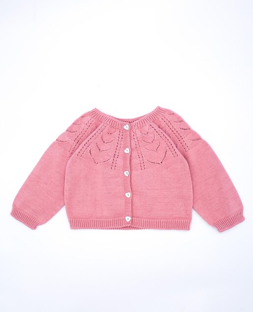 Imagen 0 de Chaqueta de niña de algodón orgánico con detalles calados