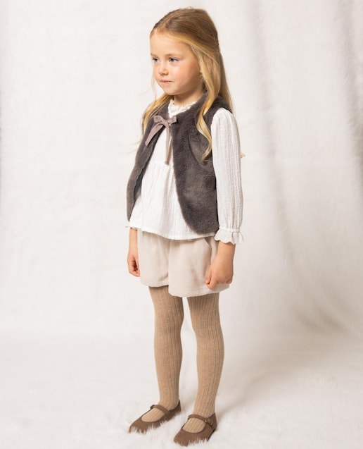 Imagen 0 de Chaleco de niña de pelo sintético gris