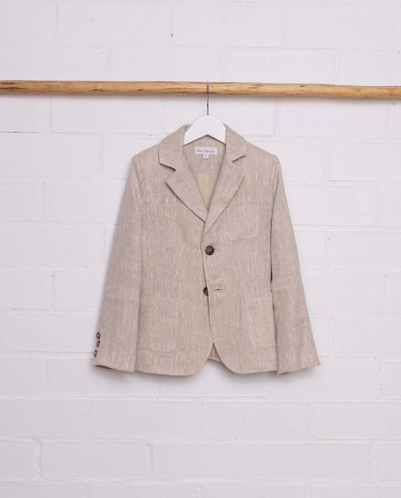 Imagen 0 de Blazer de niño lino rústico Crudo