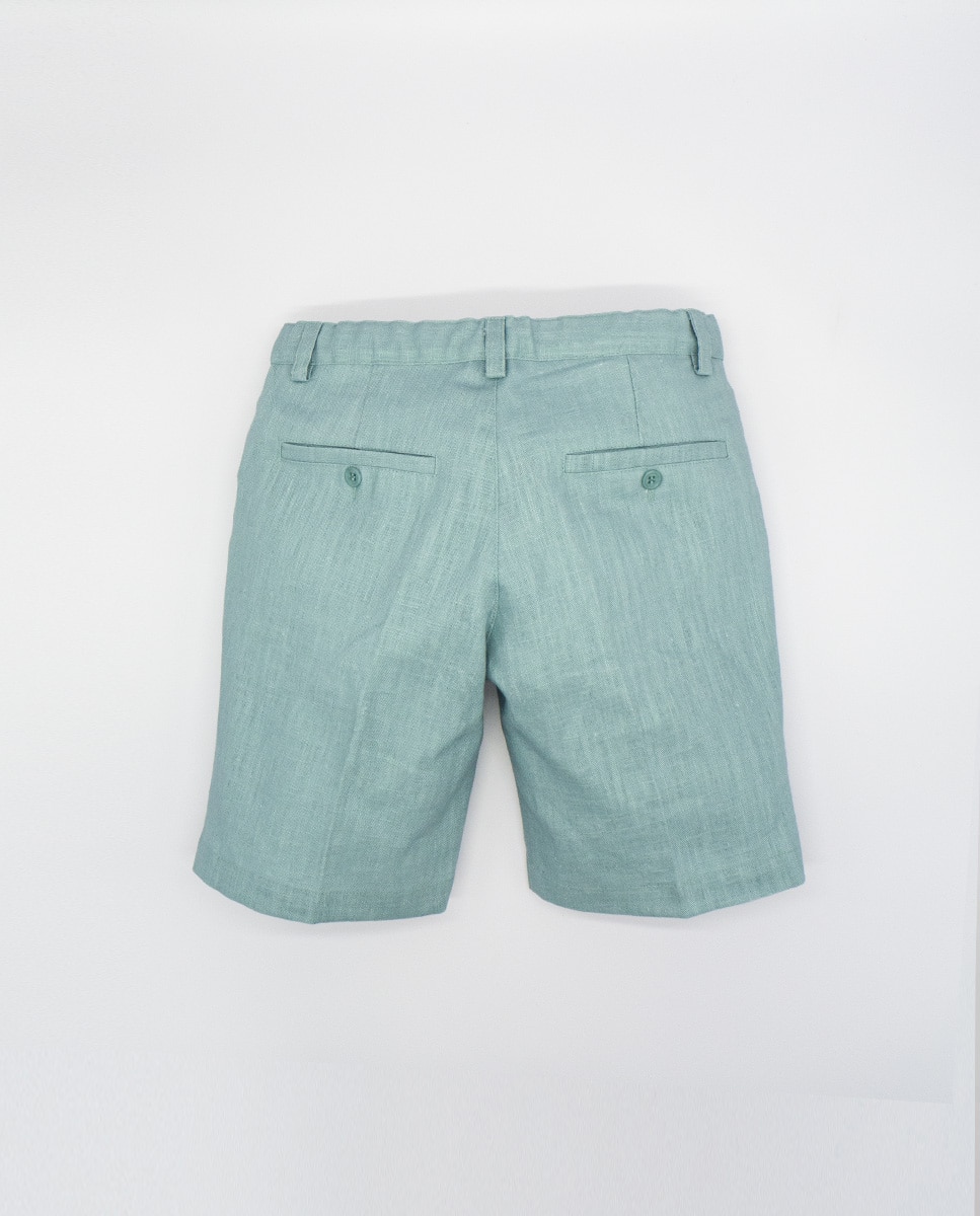 Bermuda de niño lino de vestir - Fina Ejerique - Verde Agua Verde Agua-2