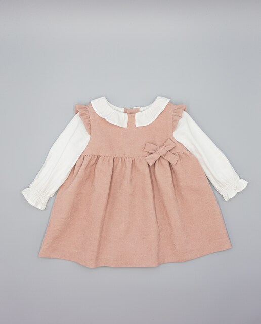 Imagen 0 de Vestido de niña con mangas y cuello viella