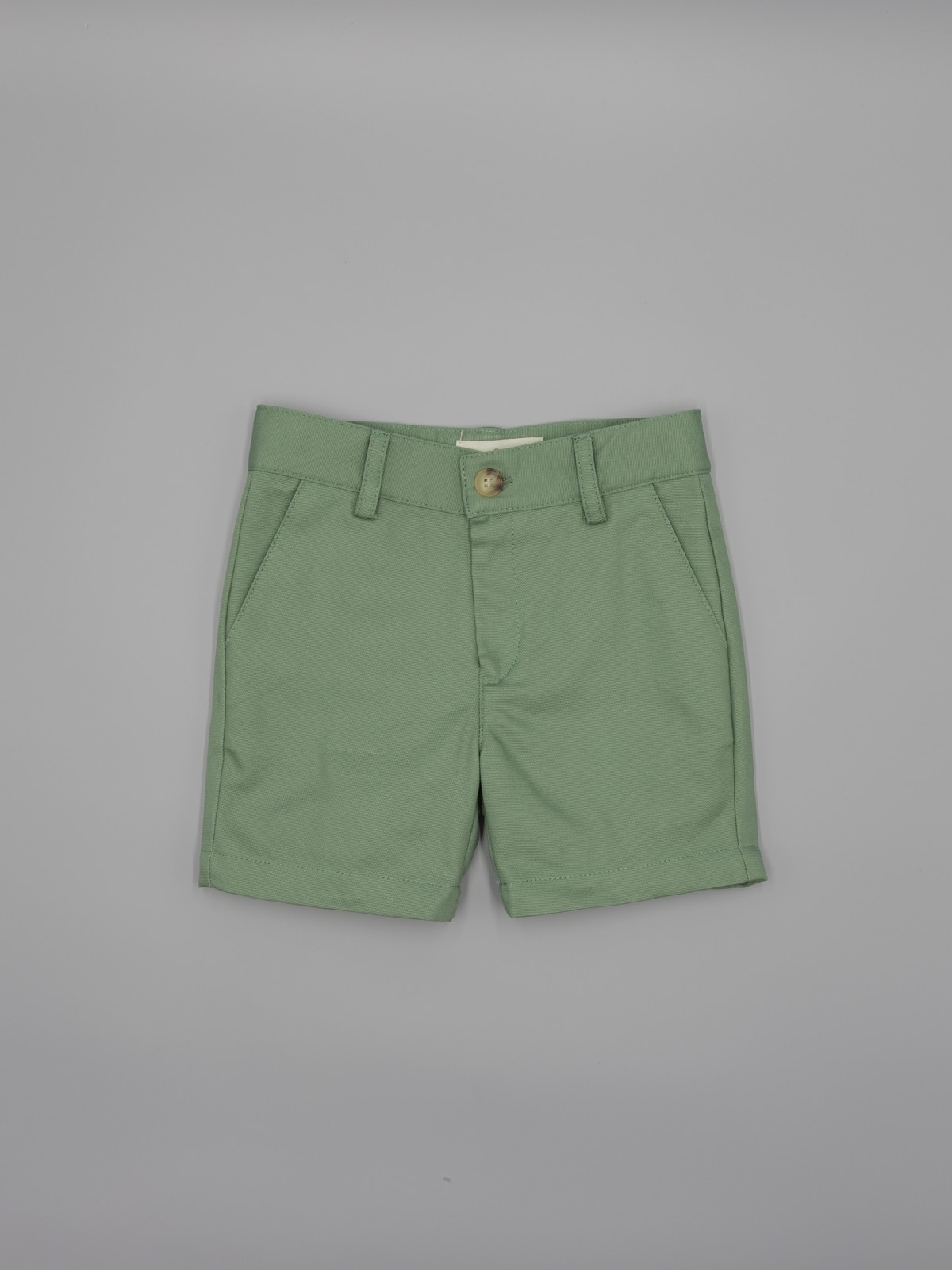 Bermuda de niño lino con bolsillos ojal y cintura ajustable - Fina Ejerique - Verde Oliva Verde Oliva-3