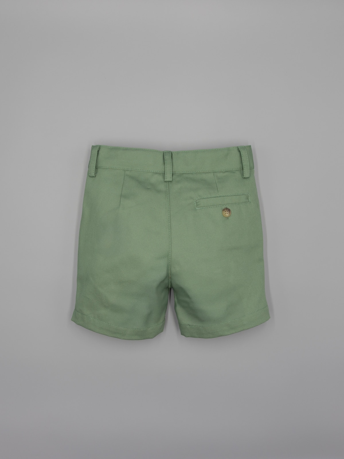 Bermuda de niño lino con bolsillos ojal y cintura ajustable - Fina Ejerique - Verde Oliva Verde Oliva-2