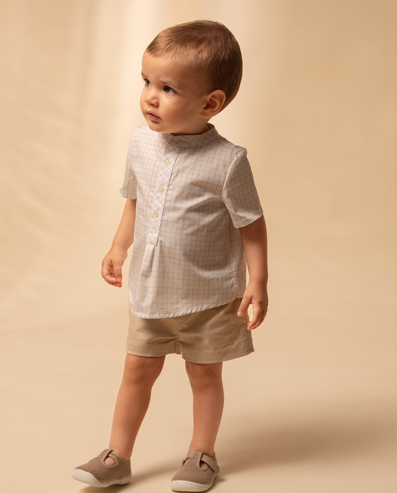 Camisa de bebé niño de algodón - Fina Ejerique - Crudo Crudo-1
