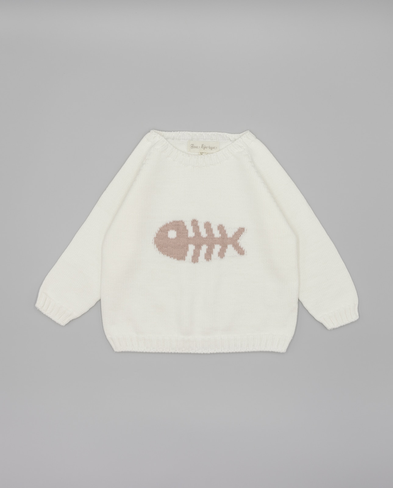Jersey de bebé tricot algodón motivo pez - Fina Ejerique - Blanco Blanco-1