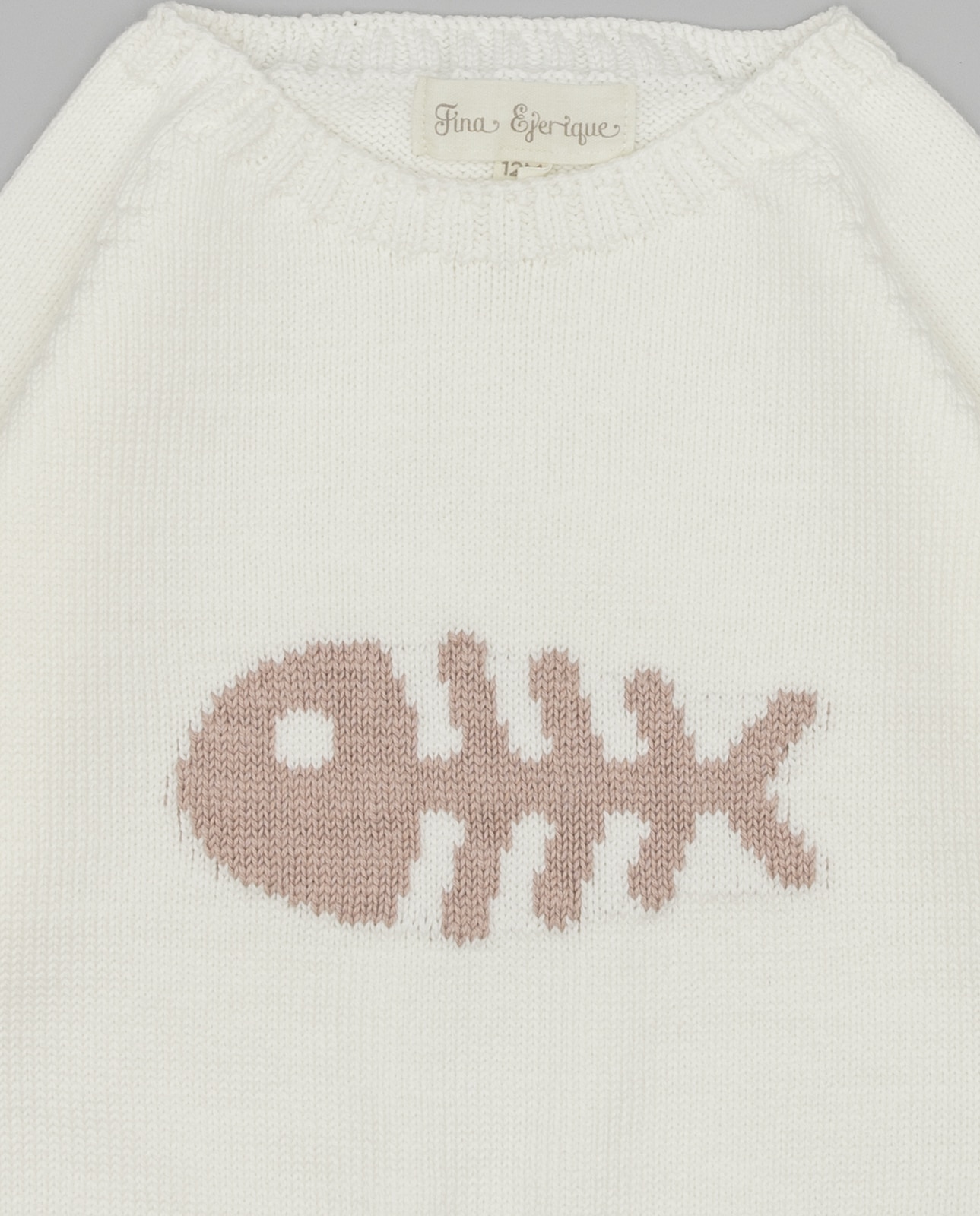 Jersey de bebé tricot algodón motivo pez - Fina Ejerique - Blanco Blanco-2