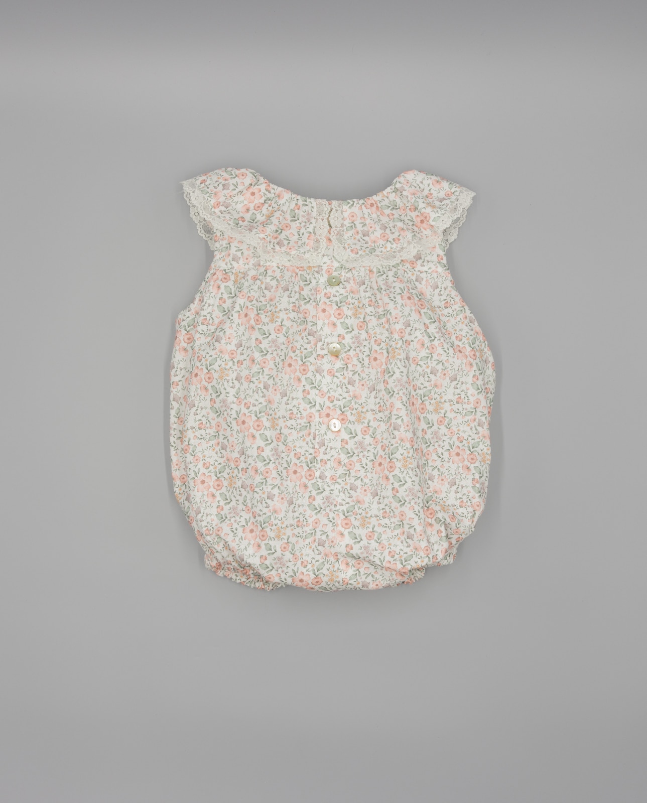 Pelele de bebé con estampado floral y volante en escote - Fina Ejerique - Coral Coral-2