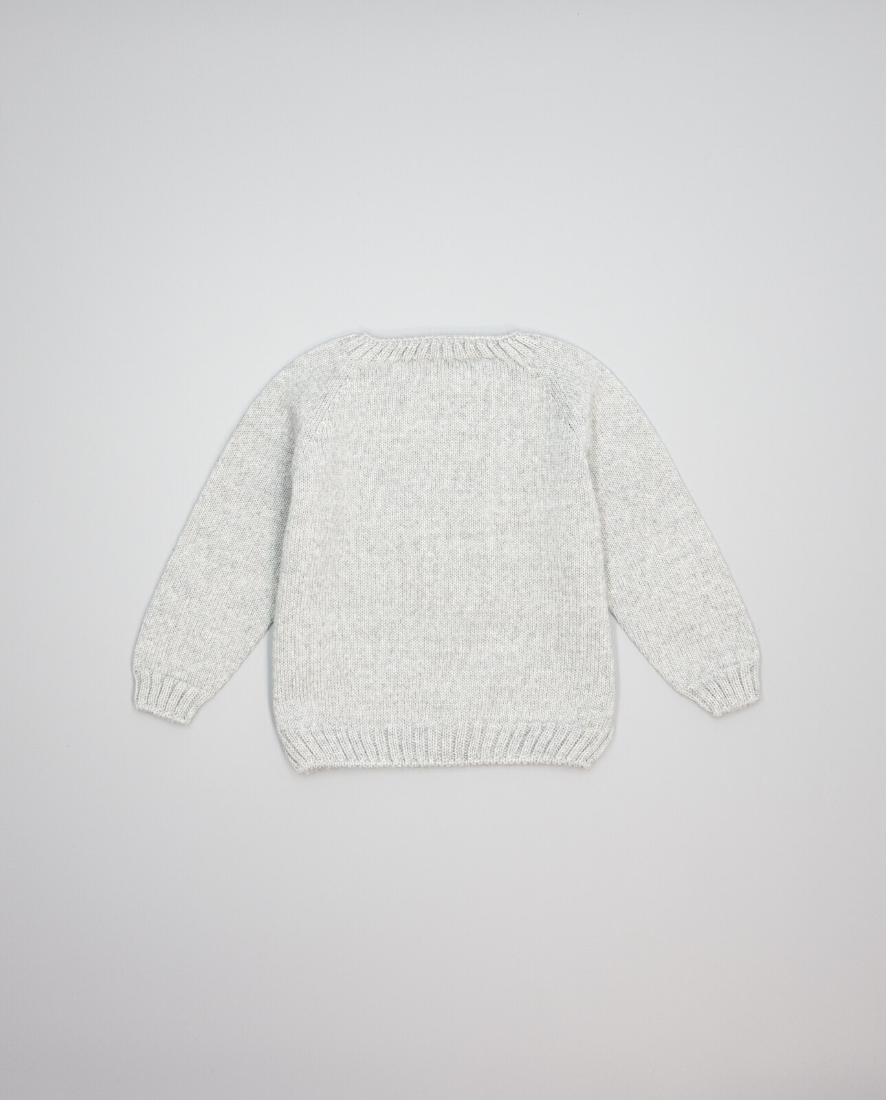 Jersey gris de lana merino con intarsia de perro - Fina Ejerique - Gris Gris-2