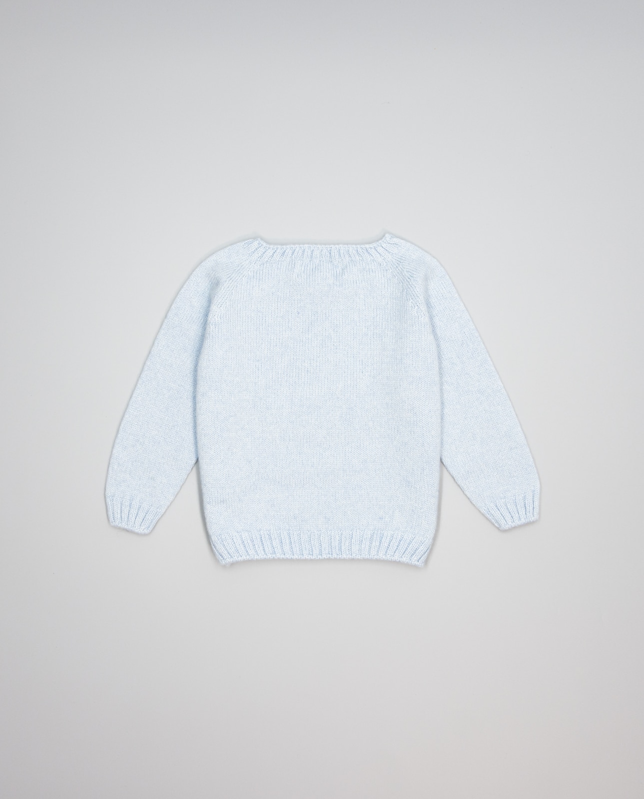 Jersey azul de cashmere con intarsia de conejito beige y gris - Fina Ejerique - Azul Azul-3
