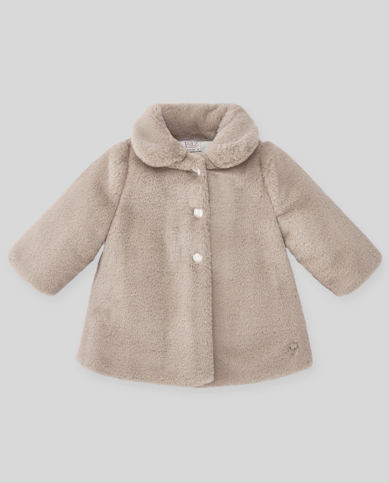 Abrigo de pelo de niña colección esencial - PAZ Rodríguez - Arena Arena-1