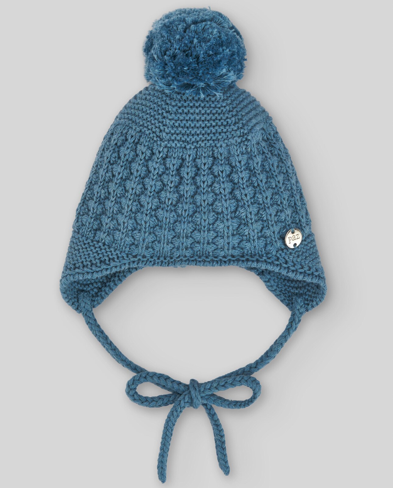 Gorro de bebe de algodon cashmere con pompon