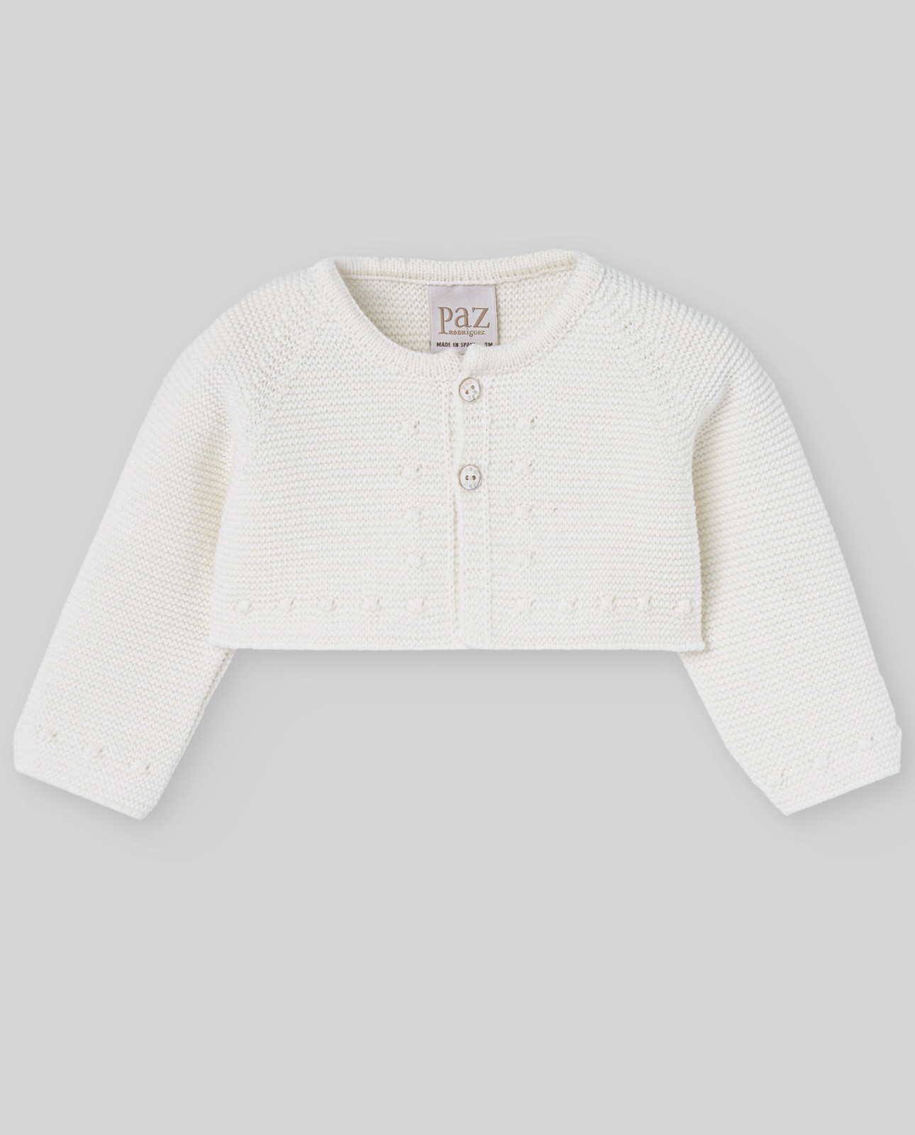 Chaqueta de punto de bebé colección esencial - PAZ Rodríguez - Crudo Crudo-1