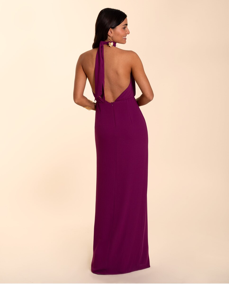Vestidos largos de chiffon estilo halter con abertura Flamenco main image 1
