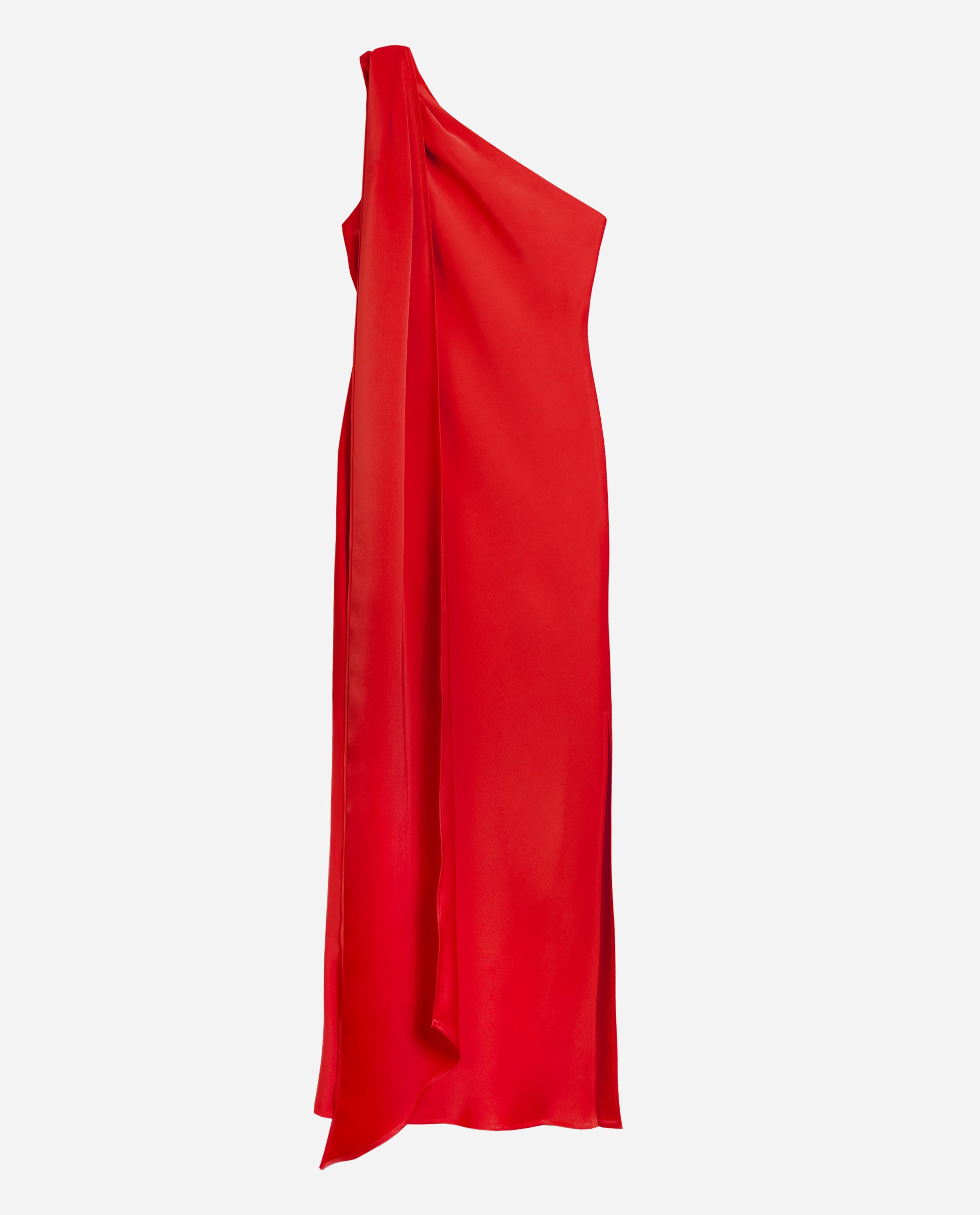 Vestido midi asimétrico con lazada - The-Are - Rojo Rojo-5