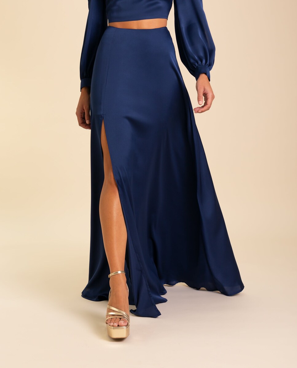 Corte Inglés Faldas Corte A Largas Falda Larga Satén · The-Are