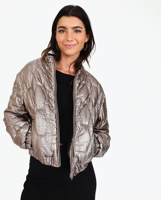 Imagen 0 de Cazadora de mujer acolchada metalizada