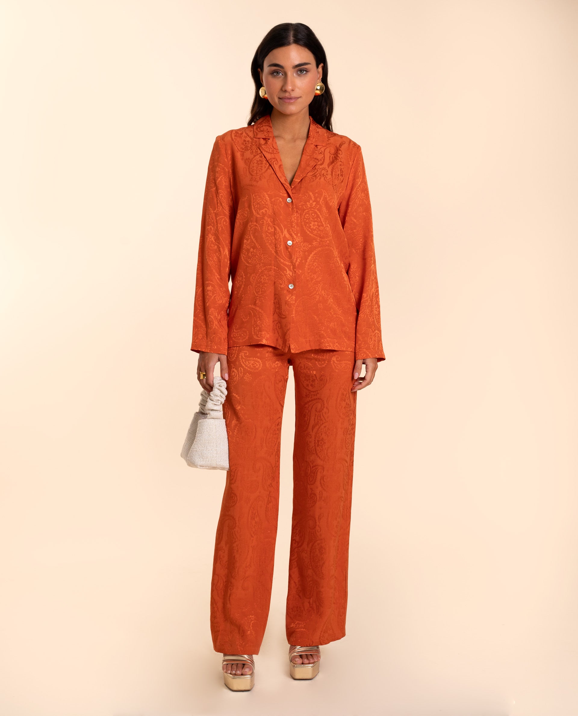 Pantalón de mujer recto con cintura elástica