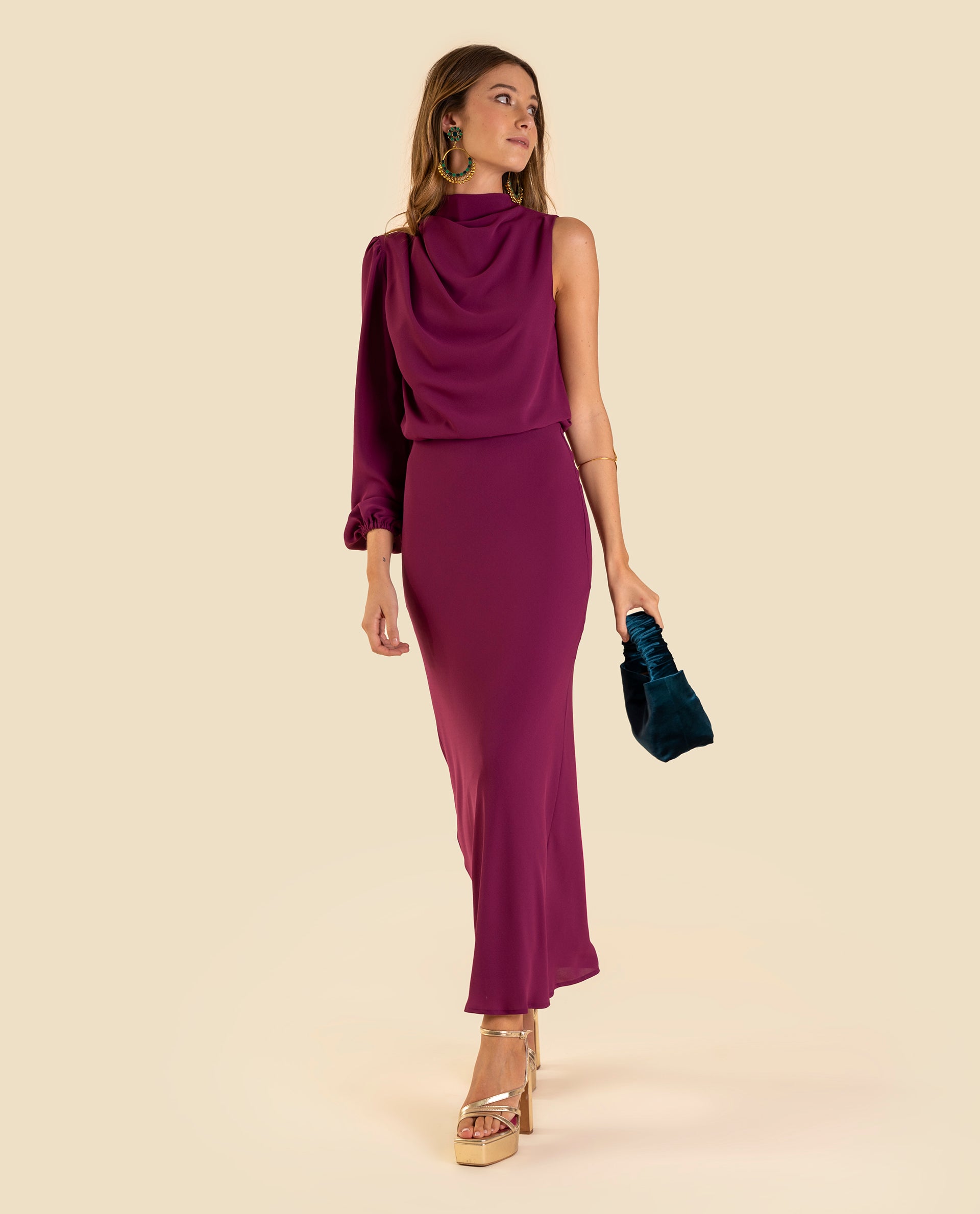 The-Are - Blusa de mujer asimétrica con cuello alto.
