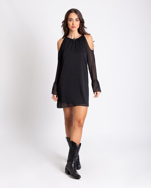 Imagen 0 de Vestido corto con hombros al descubierto