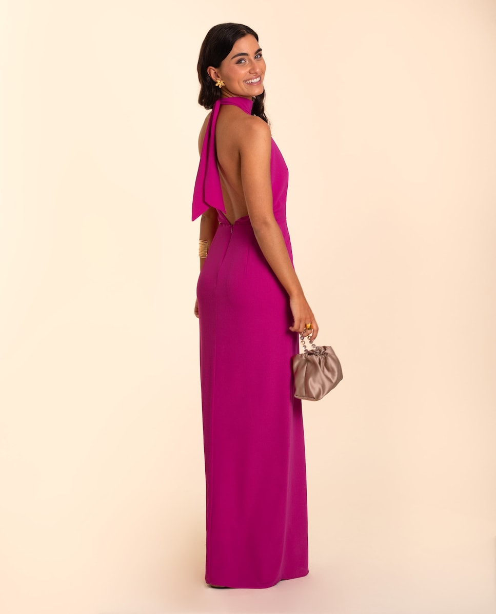 Vestido largo con abertura y cuello halter · The-Are · El Corte Inglés