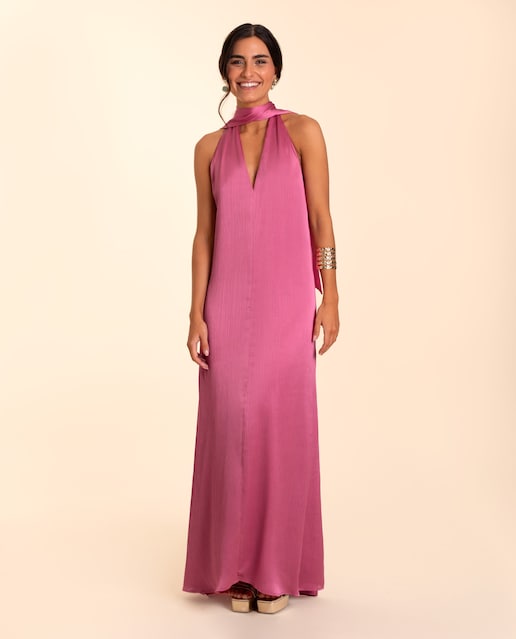 Imagen 0 de Vestido largo con escote en pico