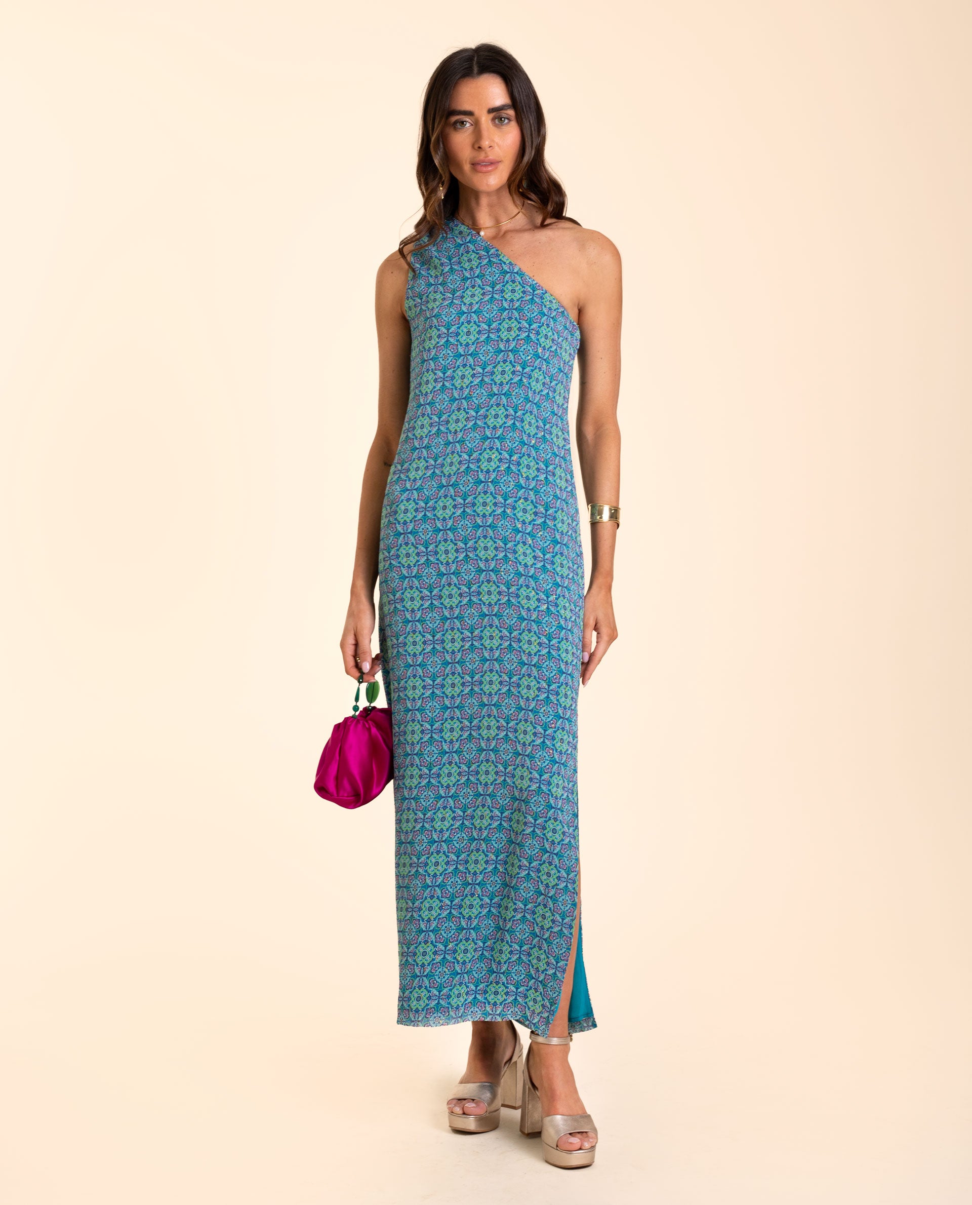 Asimetrico Maxi Vestidos Vestido Maxi Asimetrico Chal