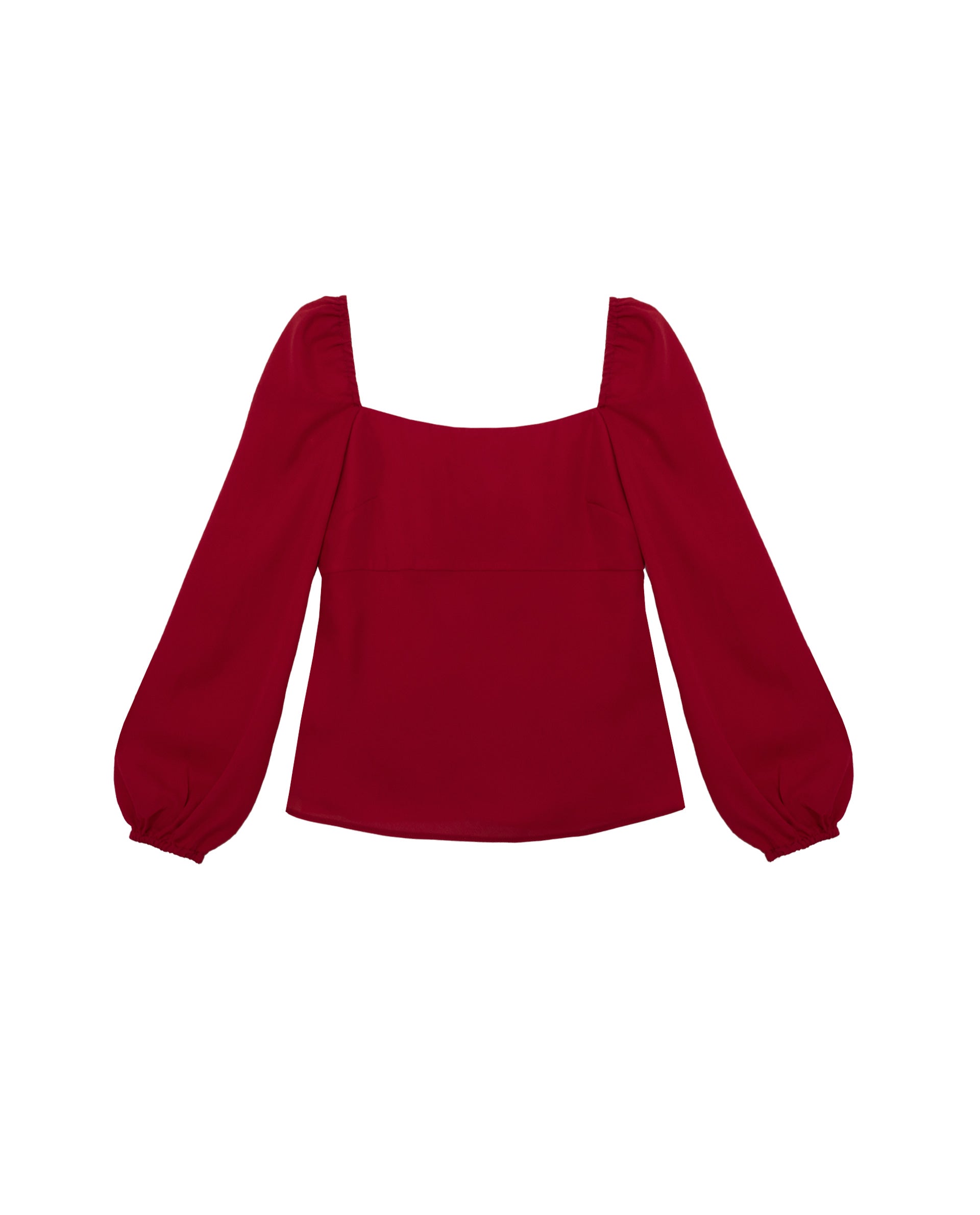 Blusa de Manga Comprida com Laços nas Costas Vermelho-6
