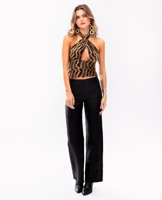 Imagen 0 de Top de mujer halter con brillo