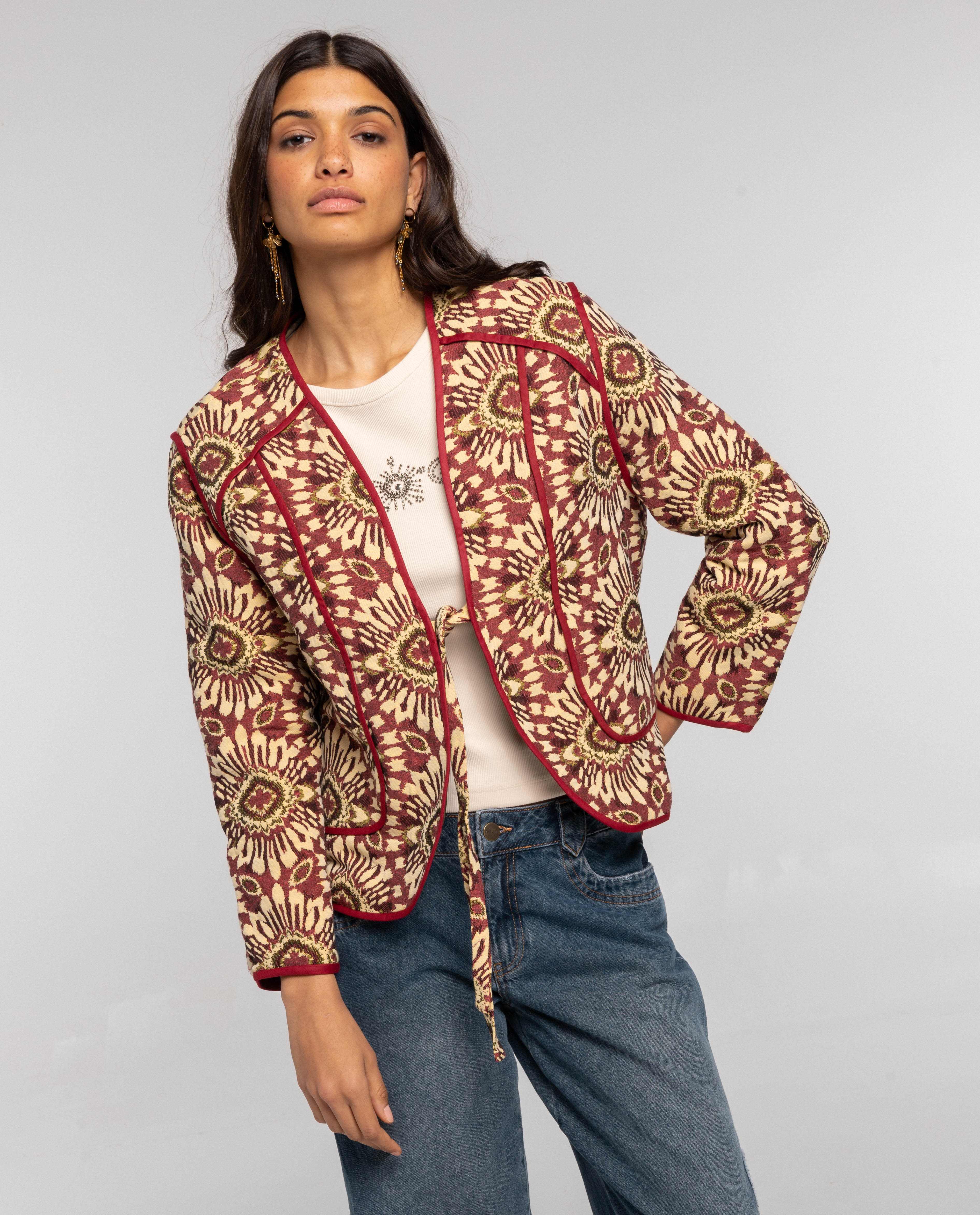 The-Are - Chaqueta acolchada de mujer con estampado.