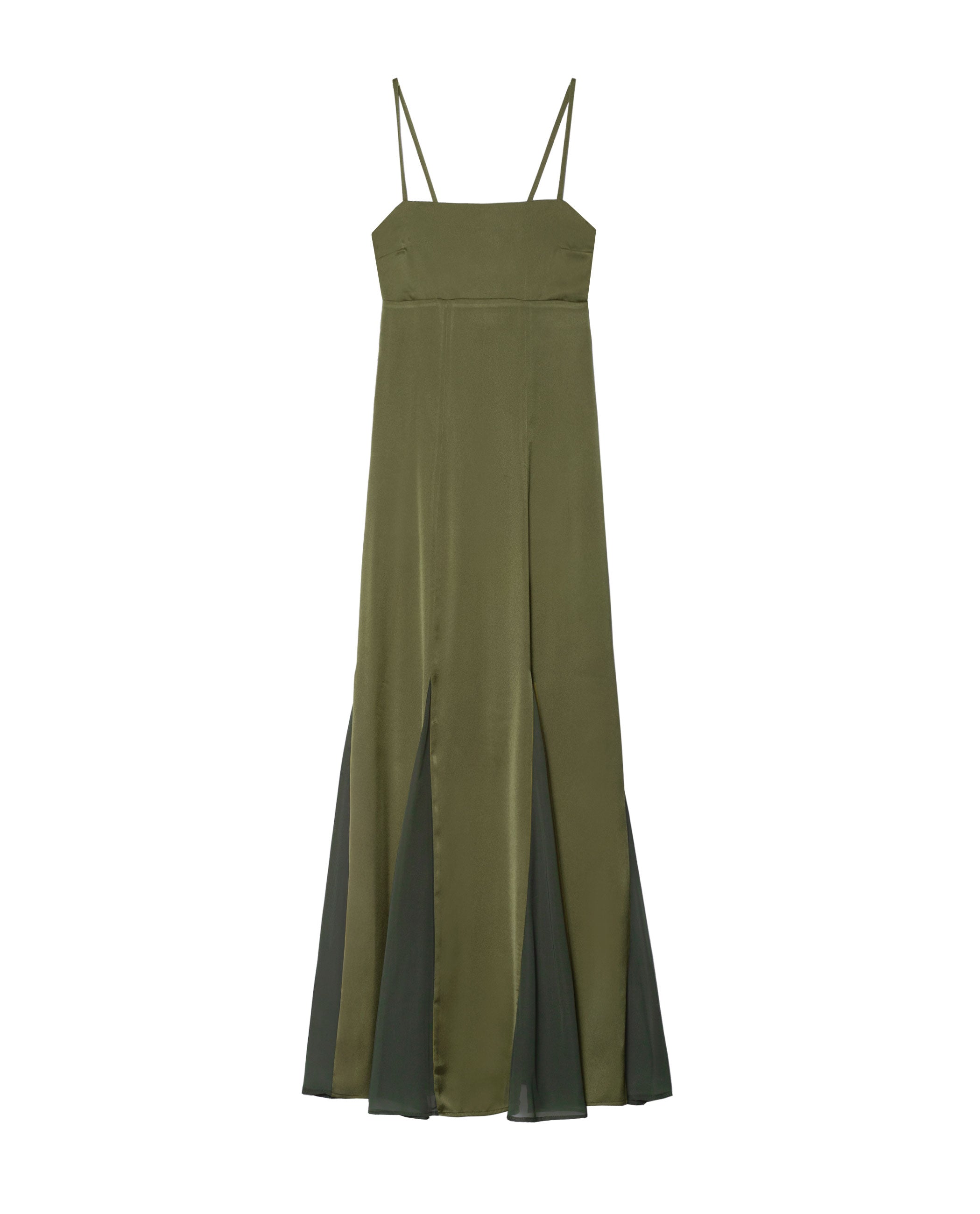 Vestido midi de corte imperio con tirantes - The-Are - Verde Oliva Verde Oliva-7