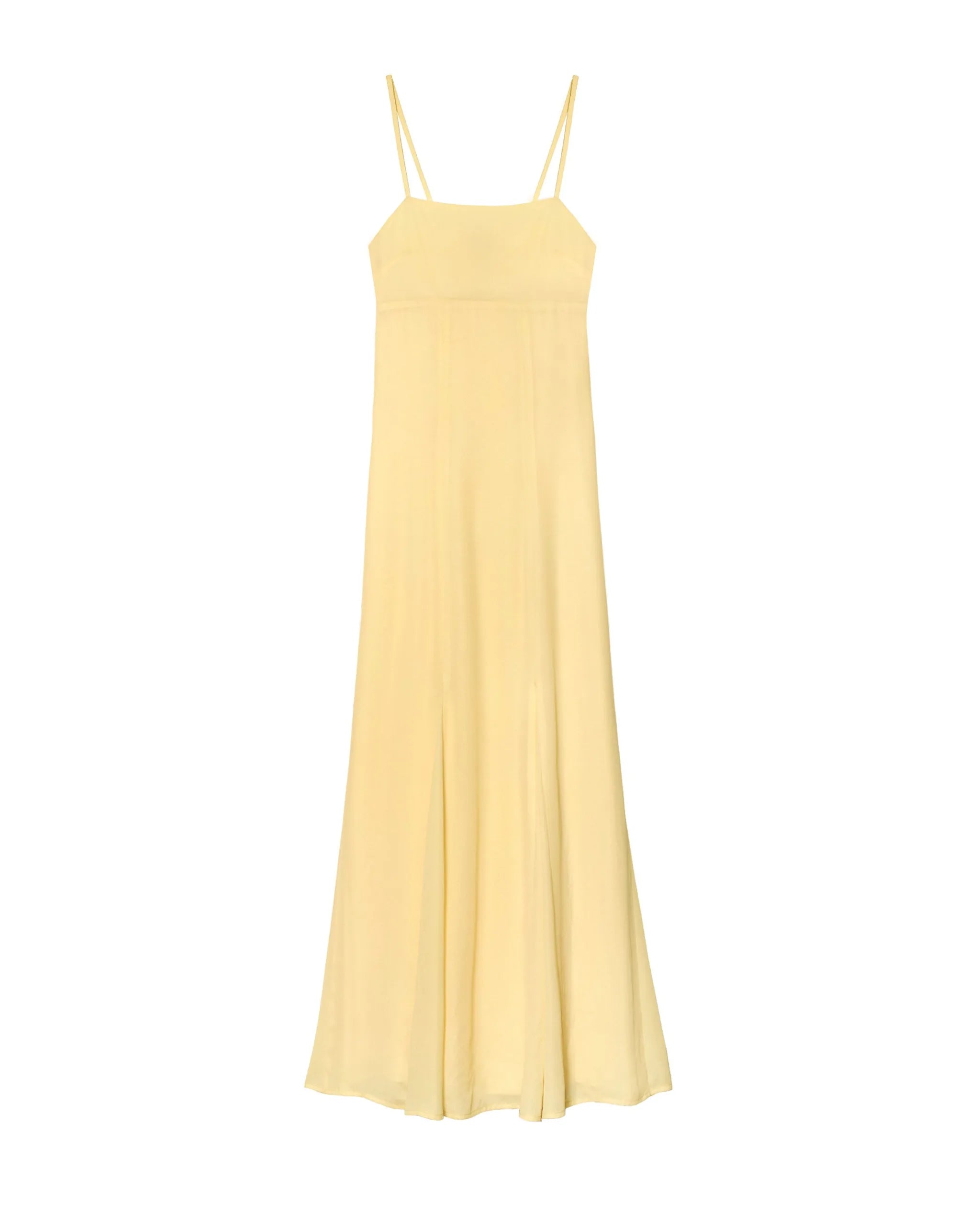 Vestido midi de corte imperio con tirantes - Amarillo Amarillo-7