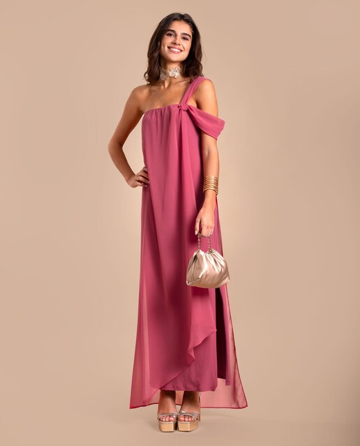 Imagen 0 de Vestido escote bardot con capa