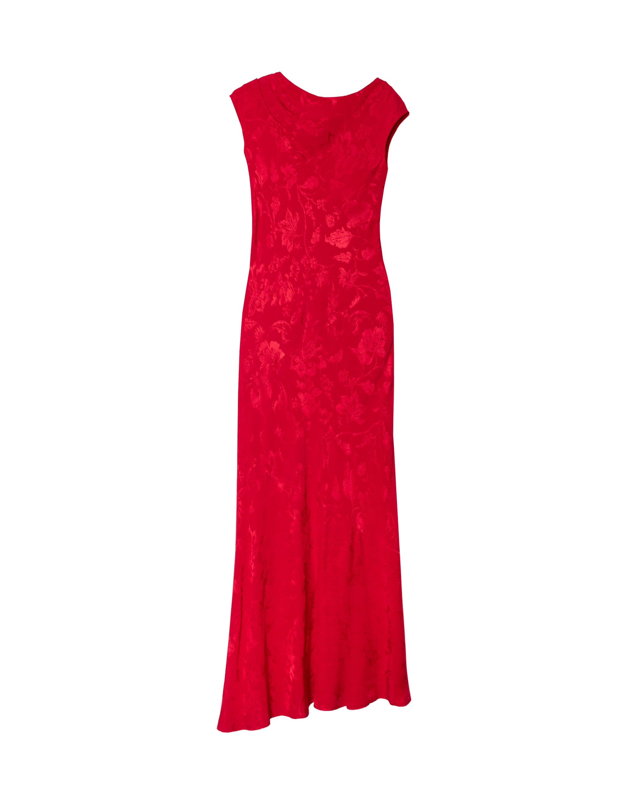 Vestido midi jacquard sin mangas - The-Are - Rojo Rojo-7