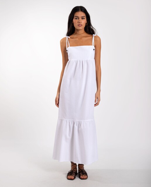 Imagen 0 de Vestido largo de tirantes con volante