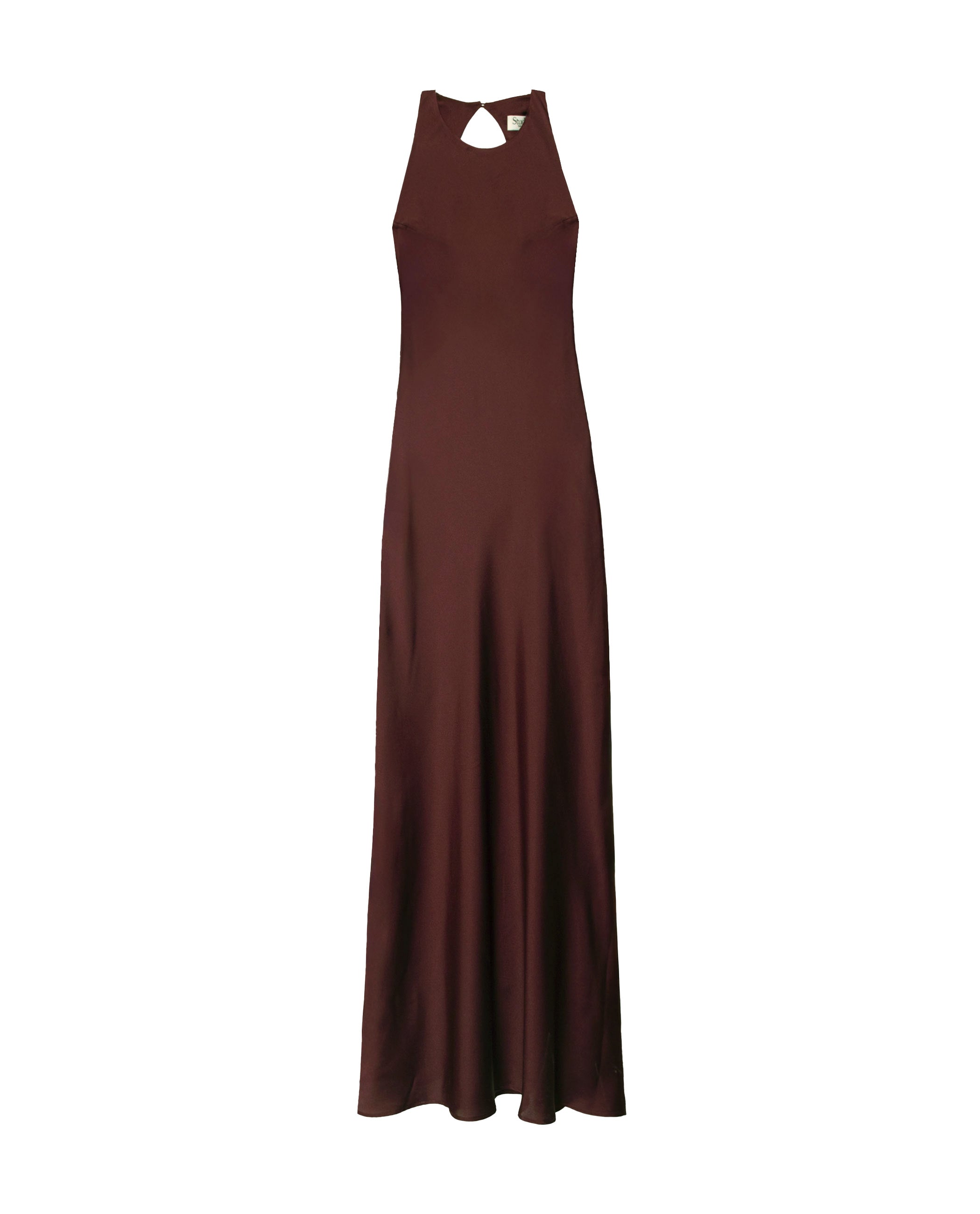 Vestido largo espalda descubierta de mujer - The-Are - Marrón Marrón-5