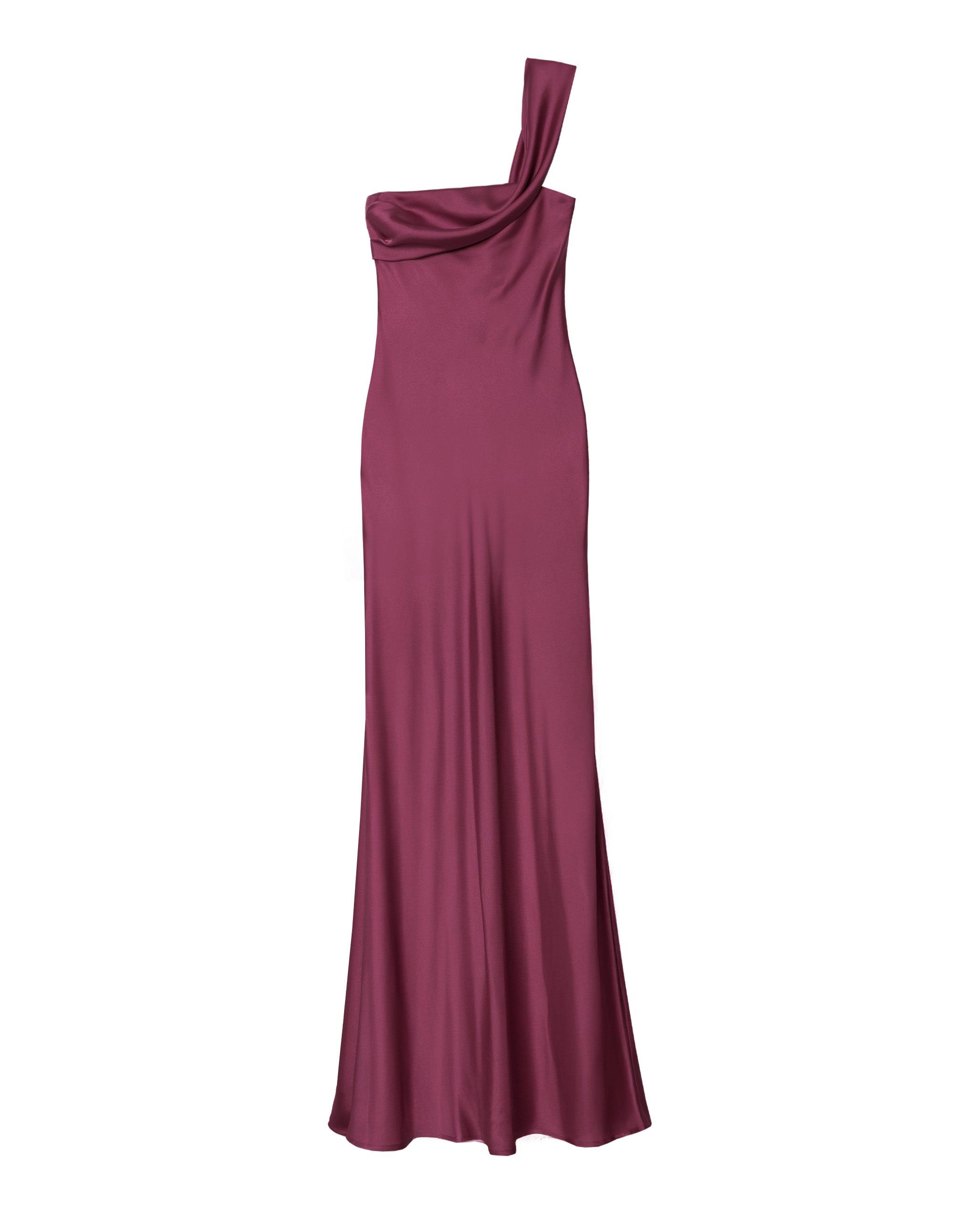 Vestido largo con escote asimétrico - The-Are - Morado Morado-5
