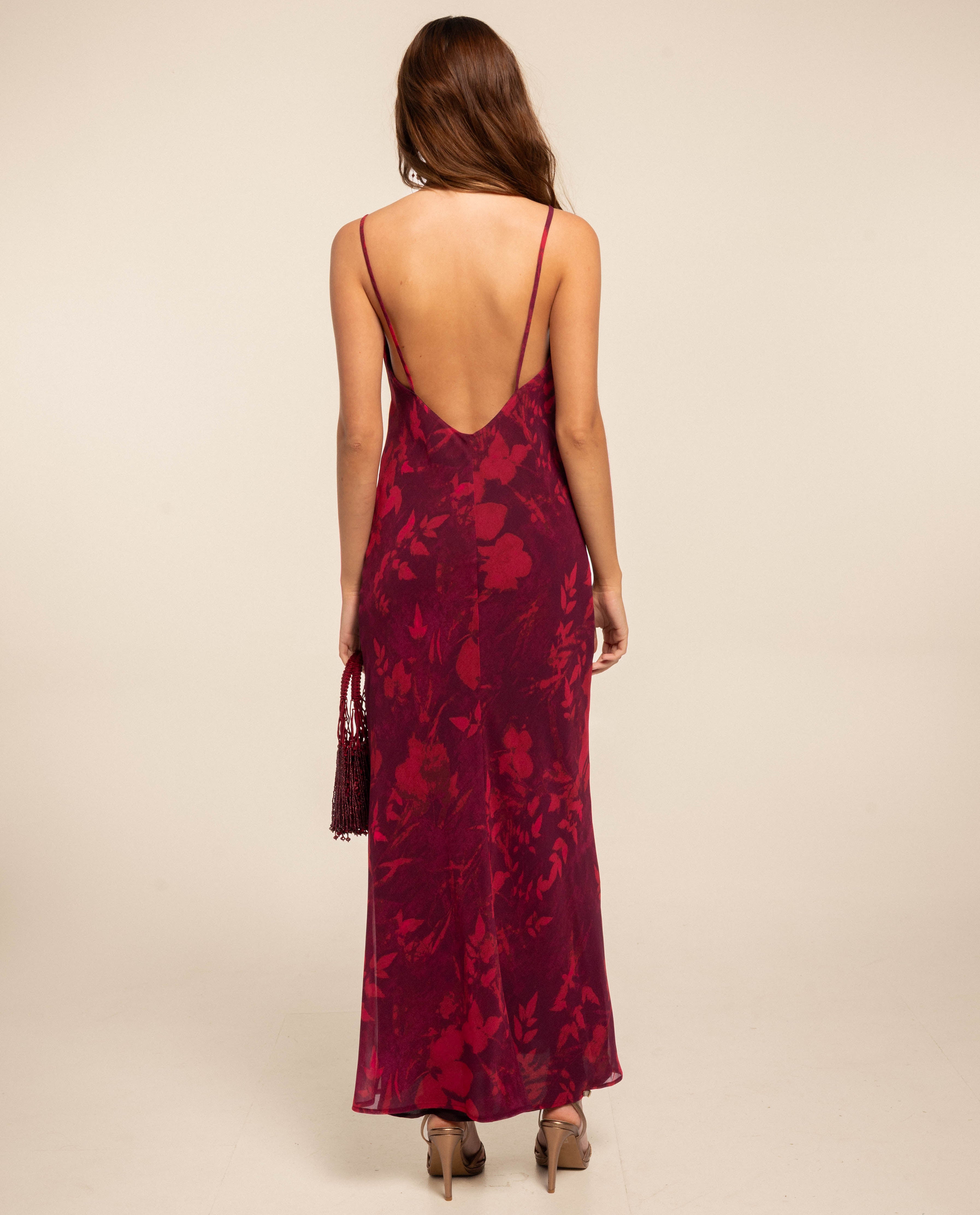 Vestido largo lencero con tirantes - The-Are - Rojo Teja Rojo Teja-3