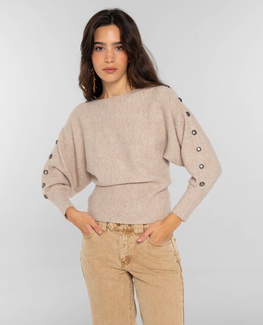 Imagen 0 de Jersey de punto en cuello barco para mujer