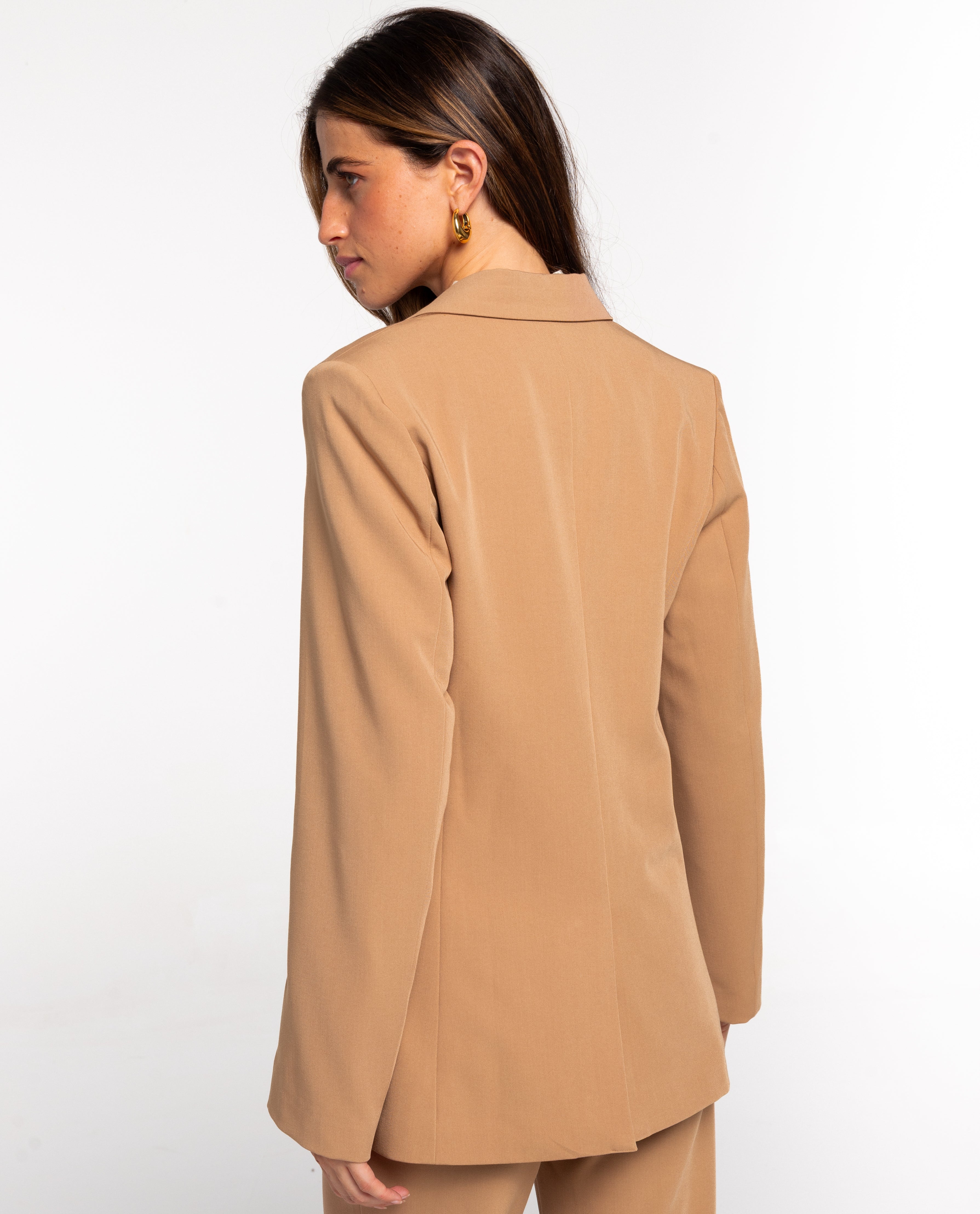 Blazer de traje con cierre de hebillas de mujer - The-Are - Camel Camel-3